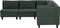 UNSTAD - 5-zitsbank modulair - Donkergroen - Linkszijdig - Polyester