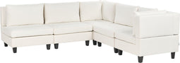 UNSTAD - 5-zitsbank modulair - Wit - Linkszijdig - Polyester