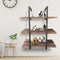 Wandrek Ladder - Industrieel Metalen Wandrek - 3 Houten Planken - Zwart