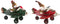Kerstversiering DKD Home Decor Vliegtuig Metaal (36,5 x 23 x 25 cm) (2 Stuks)