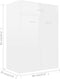 vidaXL - Schoenenkast - 60x35x84 - cm - bewerkt - hout - hoogglans - wit