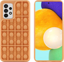 iMoshion Hoesje Geschikt voor Samsung Galaxy A52s / A52 (4G) / A52 (5G) Hoesje Siliconen - iMoshion Pop It Fidget Toy - Pop It hoesje - goud