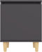 vidaXL - Nachtkastje - met - massief - houten - poten - 40x30x50 - cm - grijs