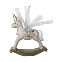 Kerstversiering DKD Home Decor Paard Hars (6,5 x 3 x 9 cm) (2 Stuks)