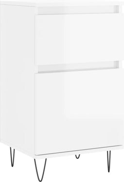 vidaXL - Dressoir - 40x35x70 - cm - bewerkt - hout - hoogglans - wit