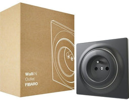 Fibaro Walli N Outlet - Type E - Compact stopcontact - Zwart