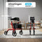 Medzone Fortis - Rollator Lichtgewicht Opvouwbaar - Zitfunctie Rugleuning Stokhouder - Rood