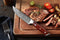 KitchenMonster® Steakmes Damascus 23.5 cm - Steakmessen van 67 lagen Damascus Staal met Rozenhout Handvat