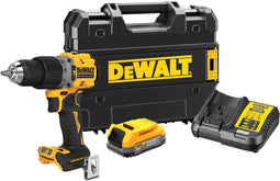 DeWALT DCD805E1T - Accu klop-/schroefboormachine 18V XR - Borstelloze motor Powerstack batterijtechnologie