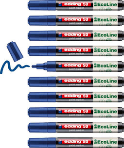 edding 50 EcoLine - Verfstift - Laag VOS-gehalte navulbaar - Blauw (10 stuks)