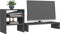 vidaXL - Monitorstandaard - 81x20x30 - cm - massief - grenenhout - grijs