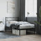 vidaXL - Bedframe - met - hoofdbord - metaal - zwart - 107x203 - cm