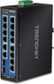 TrendNet TI-G162 - Industrial Ethernet Switch - 14x 1Gbps RJ45 - 2x SFP - IP30 - 40° tot 75° C