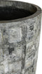 PTMD Nyah grijze pot rond polyresin geblokt design hoog maat in cm: 48 x 48 x 120 - Grijs