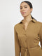 VILA VIDANIA BELT L/S SHIRT DRESS/SU - Dames Jurk met Ceintuur - Oranje - Maat 34