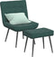 vidaXL - Relaxstoel - met - voetenbank - fluweel - donkergroen