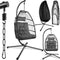 tectake® Ariane - Luxe Hangstoel - Opvouwbaar en draaibaar - Dikke kussens - Donkergrijs
