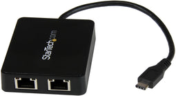 Startech.com US1GC301AU2R - USB-C naar dual Gigabit Ethernet adapter - 2x Ethernet 1Gbps - USB (Type-A) poort