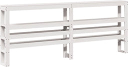 vidaXL - Hoofdbord - met - schappen - 180 - cm - massief - grenenhout - wit