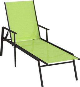vidaXL - Ligbed - staal - en - textileen - stof - groen