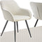 tectake® Eetkamerstoel Marilyn - Gestoffeerd - Ribstof - Crème
