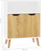 vidaXL - Dressoir - 60x30x72 - cm - bewerkt - hout - wit - en - sonoma - eikenkleurig