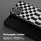 Selencia Hoesje Geschikt voor iPhone 15 Pro Max Hoesje Met Koord - Selencia Siliconen design hoesje met afneembaar koord - Zwart / Irregular Check Black