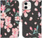 iMoshion Hoesje Geschikt voor iPhone 12 Mini Hoesje Met Pasjeshouder - iMoshion Design Softcase Bookcase - Zwart / Roze / Blossom Watercolor Black