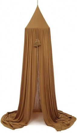 Konges Sløjd Canopy Mustard - Baby Klamboe Mustard 300 cm - Bedhemel Biologisch Katoen Camel