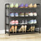 Schoenen opbergrek zwart - Schoenenrek - Schoenenkast - Organizer - 4 planken - Opbergplanken voor schoenen - 12 tot 15 paar schoenen - Schoenenstandaard - 25.5 x 59 x 61.5 cm - schoenenbank - metaal - zwart