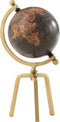 J-Line wereldbol Tripod - ijzer/kunststof - goud/zwart - small