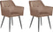 Set van 2 eetkamerstoelen JASMIN Fluweel Bruin