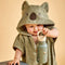 Nuuroo Badponcho - Badcape - Capouchon met berenoren - licht groen - Biologisch katoen badstof badponcho 9-24 maanden