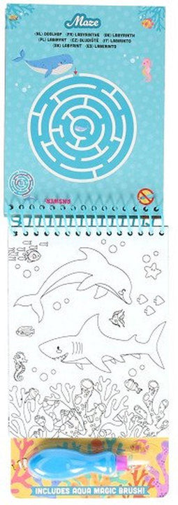 Aqua Teken- en Activiteitboek D - Waterverfboek met puzzels - Multi kleuren