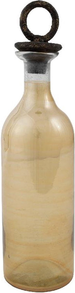 PTMD Phil Fles Decoratief - H36 x Ø10 cm - Glas - Goud