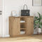 vidaXL - Dressoir - met - LED - Artisan - Eiken - 90x32x75 - cm - Geengineerd - Hout