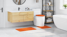 vidaXL - 3-delige - Badmatset - Oranje - Polypropeen - Antislip