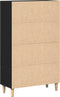vidaXL - Highboard - in - Zwart - Eiken, - 70x31x115 - cm, - Gemaakt - van - Bewerkt - Hout