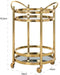 Richmond Interiors Trolley Hendricks rond goud met glas (Gold)