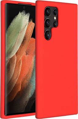 Accezz Samsung Galaxy S22 Ultra - Liquid Silicone Backcover - Schokabsorberend - Rood