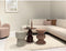 Livingfurn Bijzettafel Kian - Rond - Acaciahout - Off White - 36x35,5x46cm