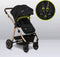 Lionelo Amber 3in1 - Kinderwagen Reiswieg Buggy Autostoel - ADAC getest - Geveerde Pompwielen - Zacht Babymatras - Compact Opvouwbaar - Kleur: Black Onyx