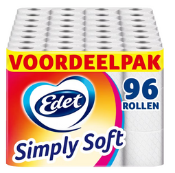 Edet Simply Soft - Toiletpapier - 96 Rollen - Zacht & Sterk - Wit