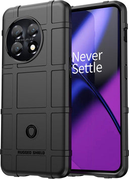 iMoshion Hoesje Geschikt voor OnePlus 11 Hoesje Siliconen - iMoshion Rugged Shield Backcover - Zwart
