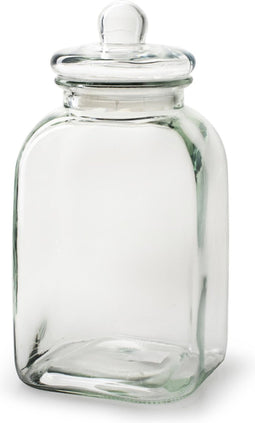 Glaspot met deksel 'Giel' h26 d16 cm - Transparant/Helder/Doorzichtig glas - Decoratie