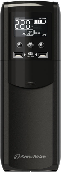 PowerWalker VI 800 CSW - UPS - 800 VA 480 W 8 AC-uitgangen - Zwart