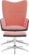 vidaXL Relaxstoel met voetenbank fluweel en PVC roze