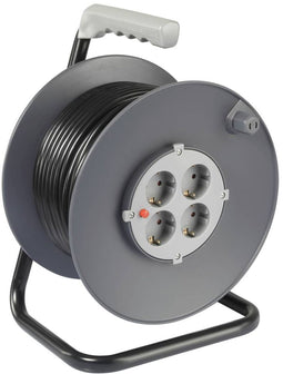 Sygonix SY-5655926 Kabelhaspel 25 m Zwart Randaarde stekker