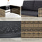 tectake® Wicker tuinloungeset - 2-zitsbank met 2 fauteuils en tafel - Comfortabele kussens - Beige