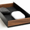 Houten bureau organizer - Pennenbak - Bureauorganisatie - Handgemaakt walnoot, vilt, kurk & staal
